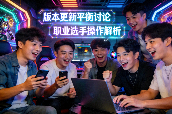 电竞社区讨论话题配图，展示玩家交流讨论场景